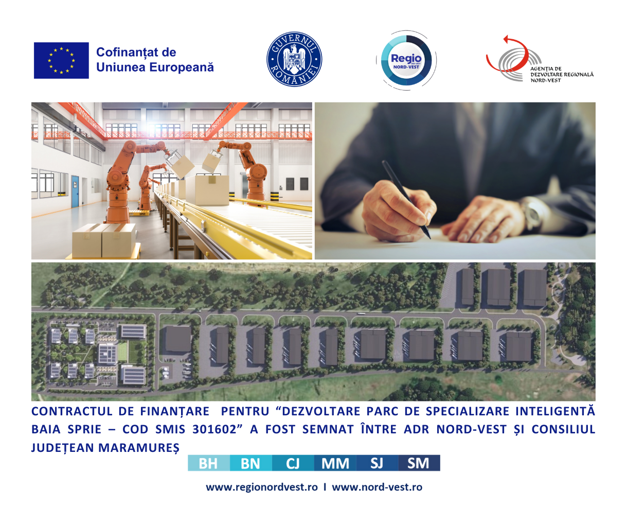Consiliul Județean Maramureș a semnat contractul pentru dezvoltarea unui Parc de Specializare Inteligentă în orașul Baia Sprie